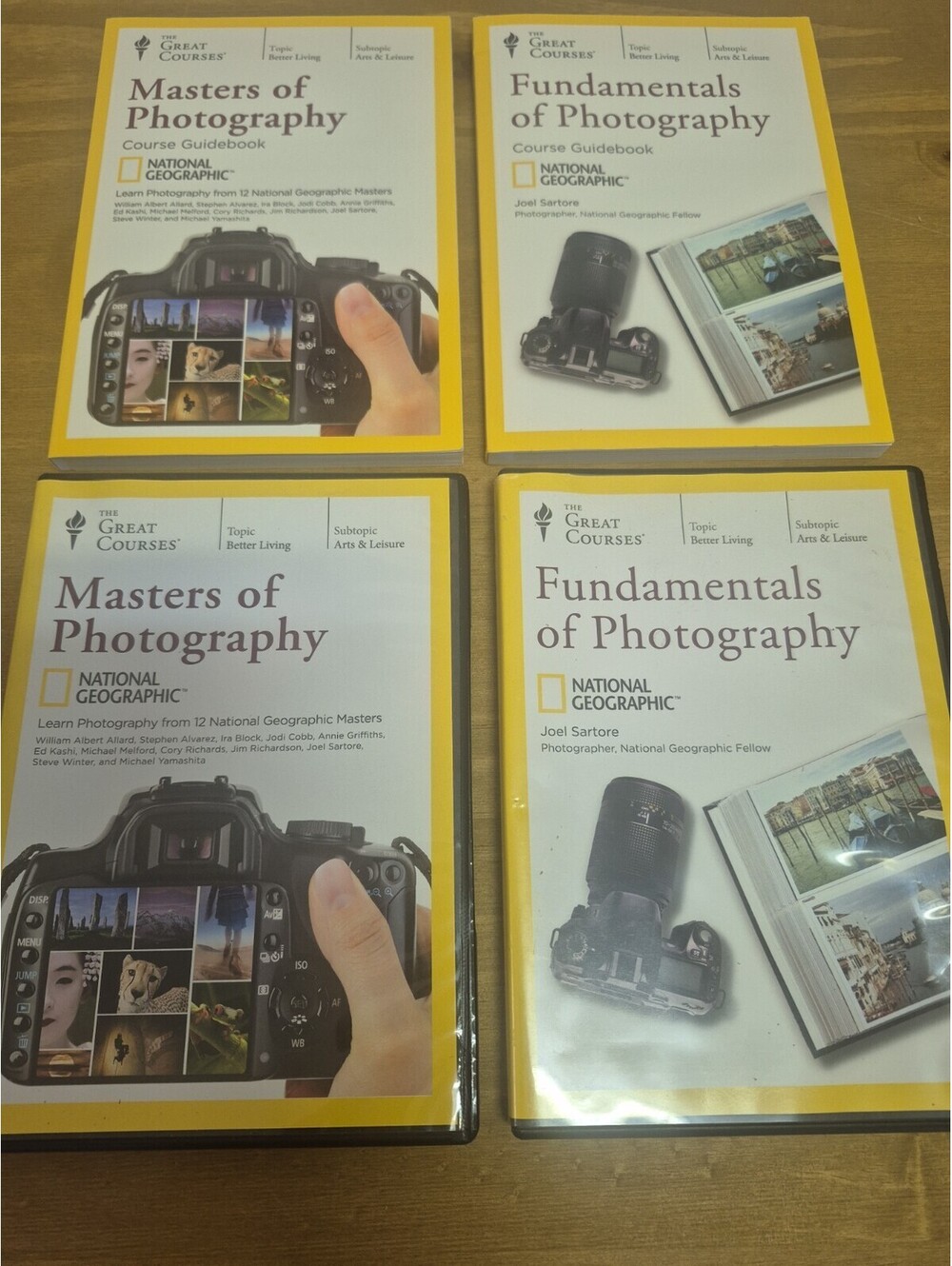 8 DVDs & 2 Books Lot: National Geographic FUNDAMENTALS & MASTERS OF PHOTOGRAPHY